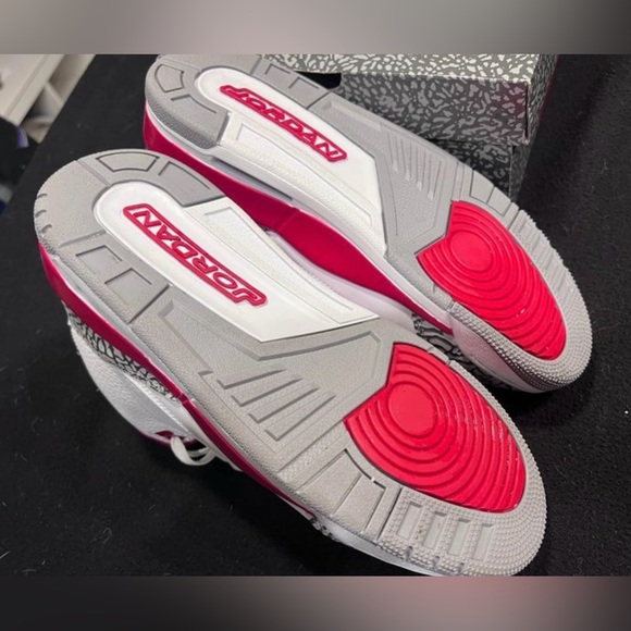 Nike Air Jordan 3 Retro Cardinal Red - Mens Sz 9 - Picture 7 of 10